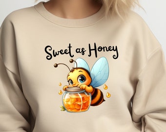 Felpa dolce come l'ape del miele, top carino e accogliente per gli amanti delle api, felpa per l'amante dell'ape del miele, regalo per lei, regalo per l'apicoltore, camicia ape stravagante