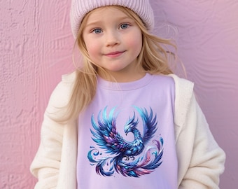 Phoenix Youth Shirt for Kids Fire Bird Top Mythical Creature Apparel for Children T-Shirt Gift for Daughter Phoenix Shirt Birthday Present