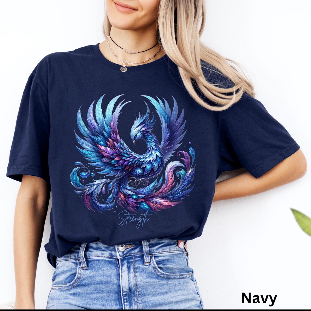Phoenix Merch Phoenix Shirt Blue Fire Phoenix Tee Empowering Gift for Friend Strength ...