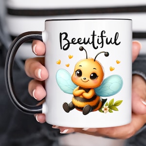 Cute Bee Mug, Coffee Lovers Gift, Bee Keeper Gift, Honey Bee Beutiful Coffee Mug, Saying Graphic Mug,Gift for Her,Friend Gift, Happy Bee Mug