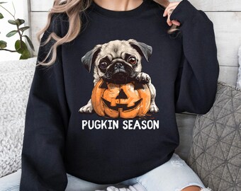 Mops Shirt, Halloween Shirt, Halloween Sweatshirt, Halloween Shirts, Pugkin Saison, Hundemama Shirt, Kürbis Gewürz Shirt, gruselige Saison Shirt