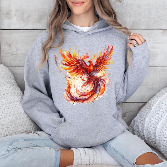 Fire Phoenix Hoodie, Rise From the Ashes Phoenix Bird, Firebird