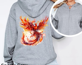 Phoenix Zip up Hoodie, PREMIUM Phoenix Zoodie, Phoenix