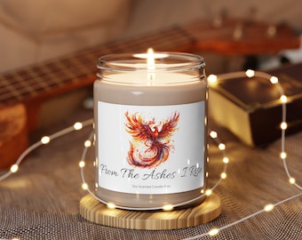Fire Phoenix Candle Phoenix Home Decor Rise From the Ashes Empowering Tranquil Candles Inspiring Phoenix Scented Soy Candle For Her Gifts