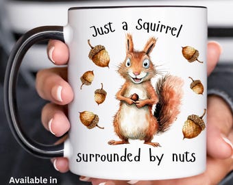 Squirrel Mug Animal Coffee Cup Wildlife Unique Forest Creature Drinkware Whimsical Ceramic Beverage Mug Funny Gift  11oz 15oz Kitchen Decor
