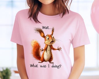Funny Squirrel Unisex Softstyle T-Shirt Animal Tee Humorous Graphic Shirt Novelty Wildlife Top Gift for Nature Lovers