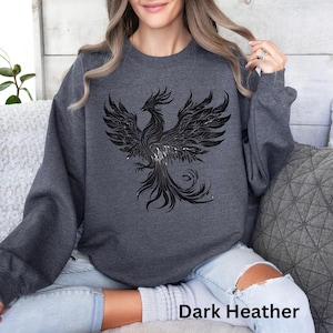 Phoenix Sweatshirt for Women Majestic Fire Phoenix Graphic Sweater, Mythical Phoenix Bird Shirts Rise From The Ashes, Rebirth Strength Gifts