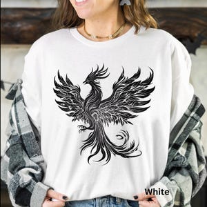 Fire Phoenix Graphic Tee for Women Rise from the Ashes Phoenix Shirt, Mythical Bird T-Shirt, Phoenix Shirts, Bird Shirts, Gifts for Her