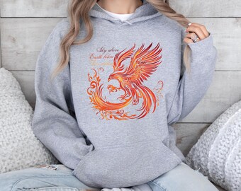 Fire Phoenix Hoodie Rise From the Ashes Phoenix Hooded Sweatshirts