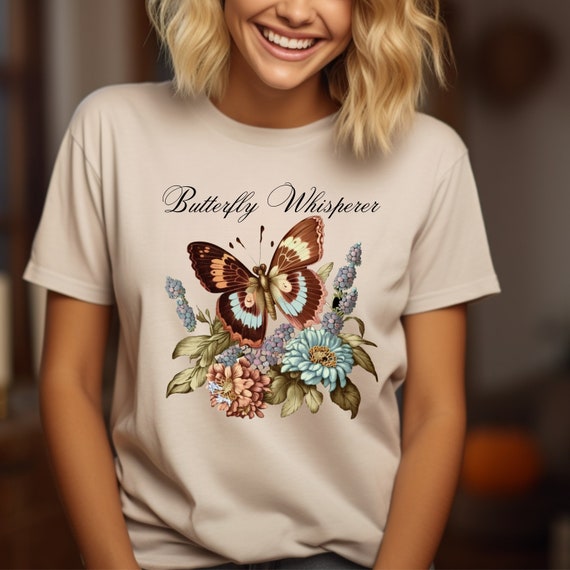 Blue Butterfly T-Shirt For Nature Lovers Blue Butterfly T-Shirt For Nature Lovers