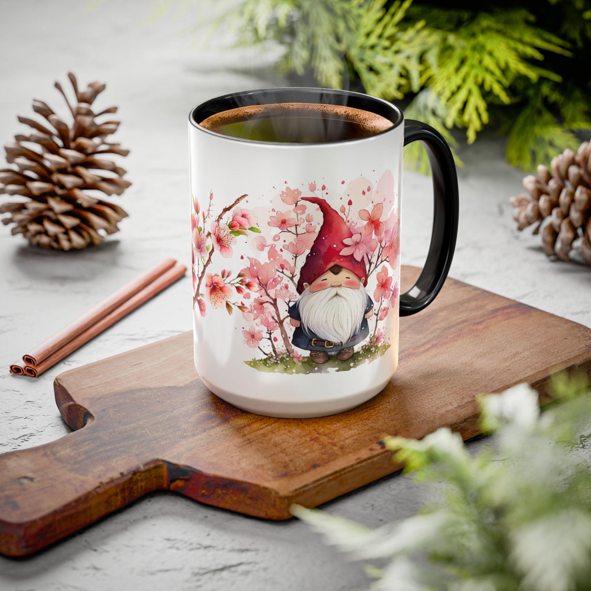 Tazza Da Caffè In Ceramica Floreale 3D | Mugghetti Portafortuna | Capacità 380ml | Regalo Natale Compleanno - 3