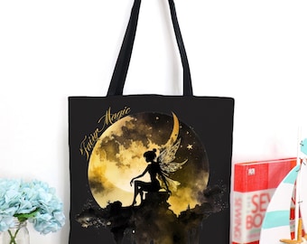 Fairycore Tragetasche, Fee Magic Celestial Tragetasche, Cottagecore Tragetasche, Whimsigoth, Dekorative Feenbuch Tasche, Boho Tragetasche,Fantasy Decor
