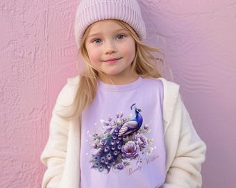 Peacock Bird jeugdshirt natuur kindershirt voor kinderen jeugd actief shirt Peacock schoonheid binnen shirt jeugdgroep shirt verjaardag meisje cadeau