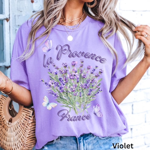 Lavender Floral Shirt La Provence France Comfort Colors Lavender