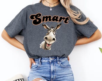 Funny Donkey Graphic Tee, Smart Donkey Shirt, Farm Animal Burrow Lover Shirt, Laughing Donkey, JackassS Humor Graphic T-shirt, Funny Gifts