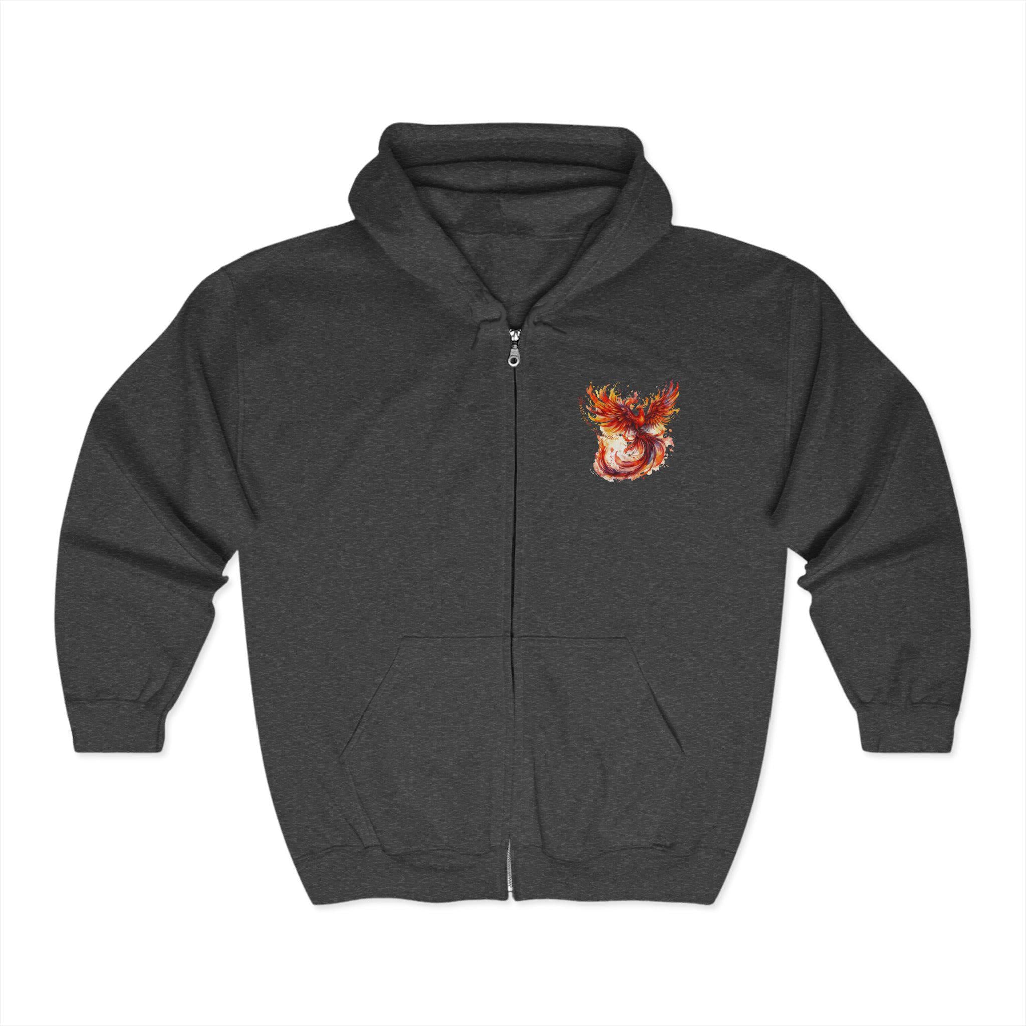 Fire Phoenix Hoodie Sweatshirt Fiery Phoenix Full Zip Hoodie