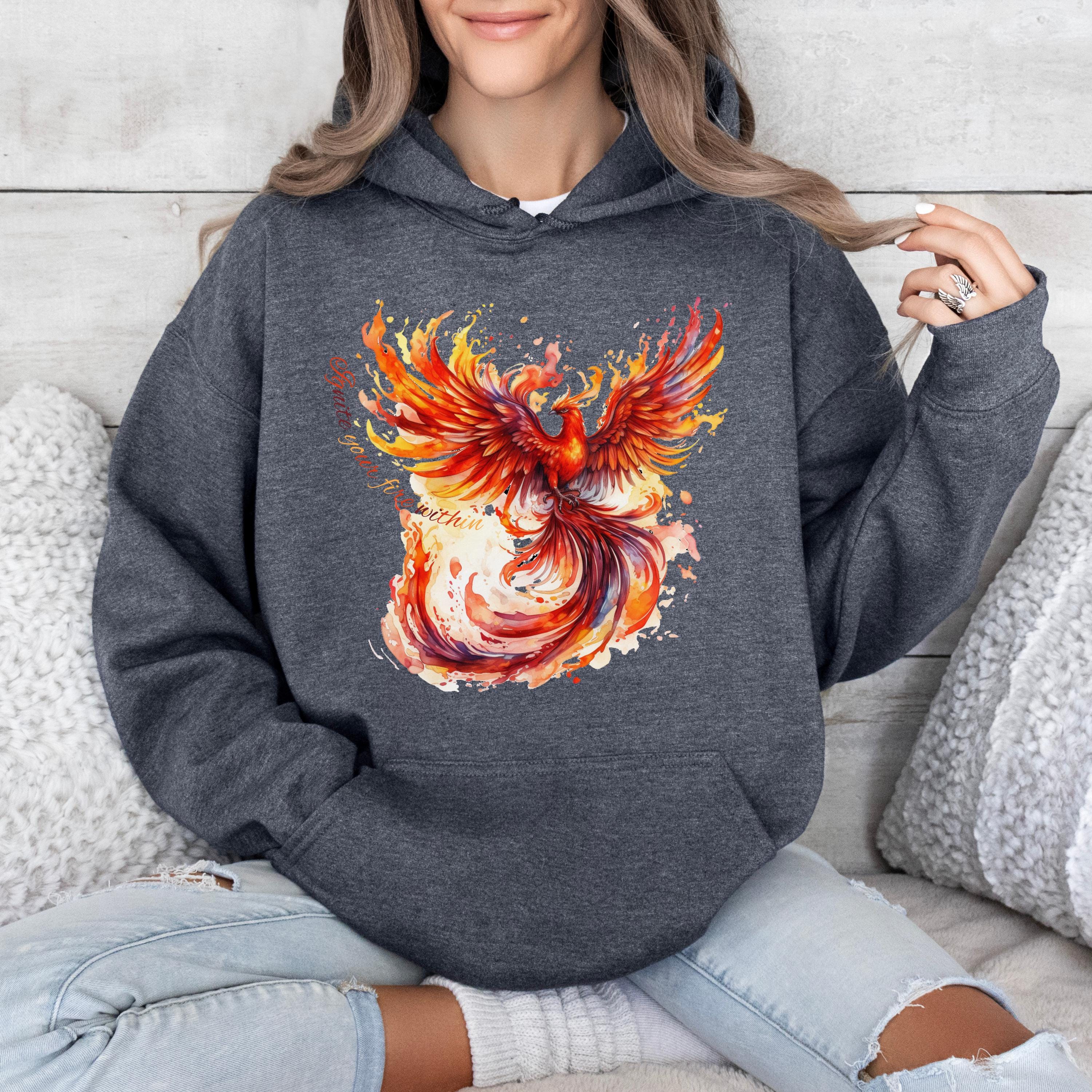 Fire Phoenix Hoodie, Rise From the Ashes Phoenix Bird, Firebird