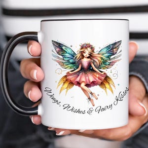 Fairy Mug Ceramic Coffee Cup Pixie Gift for Coffee Lover Colorful Mug Fairycore Tea Cup Gift for Her Kitchen Decor Housewarming Gift for Mom