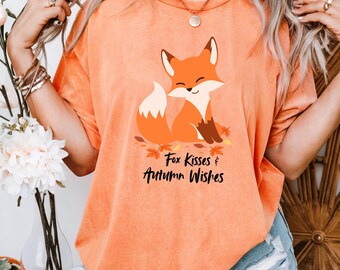 Niedliches Fuchs-T-Shirt für Frauen, Fuchs-Liebhaber-T-Shirt, Tier-Grafik-Shirt Frauen-Fall-T-Stück niedlicher Fuchs-Waldlandkreatur-T-Shirt Komfort Farben Geschenk für Freund