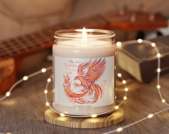 Phoenix Candle Encouraging Scented Candle for Fire Phoenix Lover Candle for Women Empowering Meditation Candle Inspirational Gift for Friend