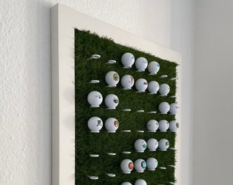 Golfball Halter | Golfball Vitrine Halterung Golfball Display Präsentationsständer Holz lackiert