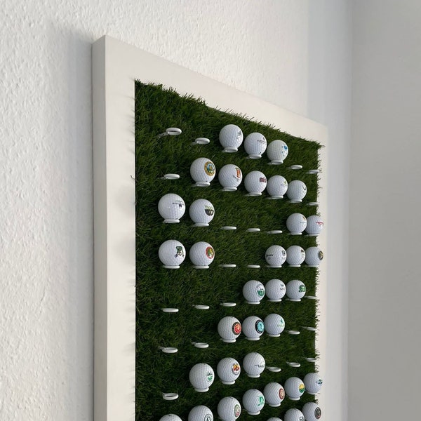 Golfball Halter | Golfball Vitrine Halterung Golfball Display Präsentationsständer Holz lackiert