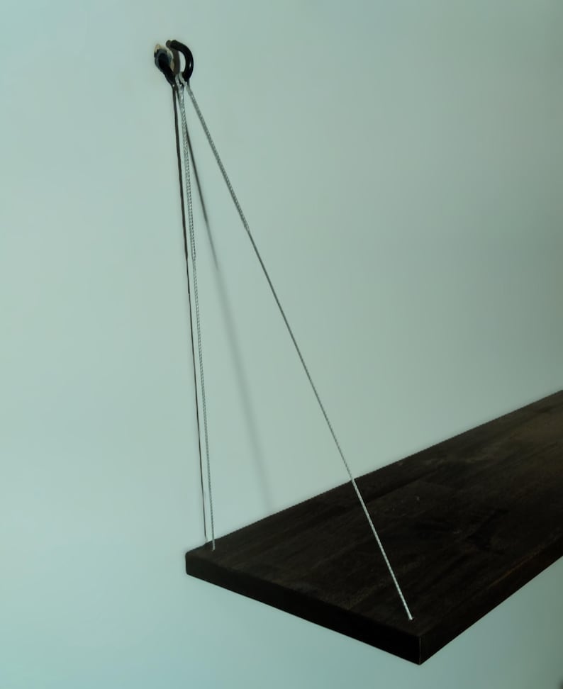Modern/minimalist Wood Rope Shelf With Brackets for Books, Plants - Etsy