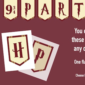 Custom Wizard Party Banner Printable Birthday bunting Magic party decorations Birthday printable flags Potter Party Banner Personalized