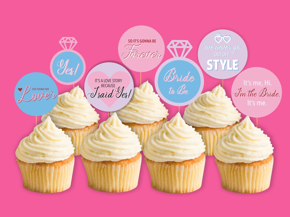 Taylor Swift Bachelorette Party Cupcake Toppers Taylor Swift Cupcake