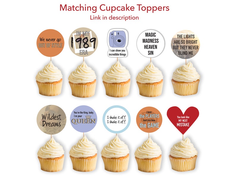 Printable Taylor Swift Cupcake Toppers Taylor Swift FOLKLORE Era Party Printable Taylor Swift Cupcake Toppers Taylor Swift FOLKLORE Era Party