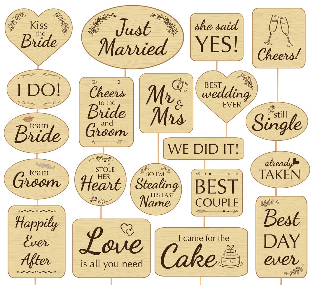 Rustic Wedding Photo Booth Props, Country Style Weddings Decorations