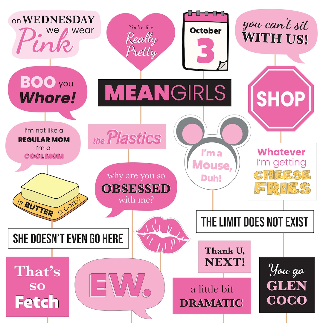 Mean Girls Party Photo Booth Props the Plastics Party Decor Mean Girls