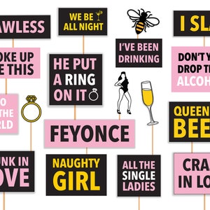 Feyonce Bachelorette Party Photo Booth Props  Bridal shower Decorations Queen printable Photo Props Feyonce Bridal Shower Hen Party decor