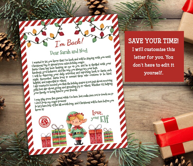 Letter From ELF First Time Elf Arrival Letter Christmas Elf on the