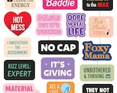 Trending Party Photo Booth Props Printable, Viral Quotes Sings, Funny Slang Quotes, Instant Download