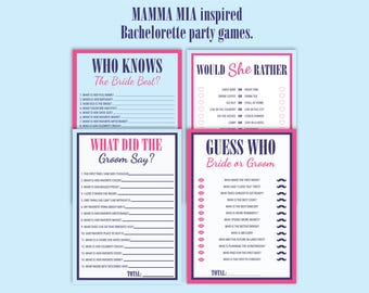 Mamma Mia Bachelorette Party Games: Bridal Shower Game (PDF)