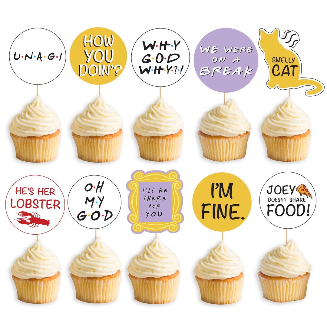 Friends Tv Show Cupcake Toppers Printable TV Series Inspired ...