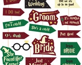 Magic Theme Wedding photo booth props, Wizard Wedding Party decor (PDF)