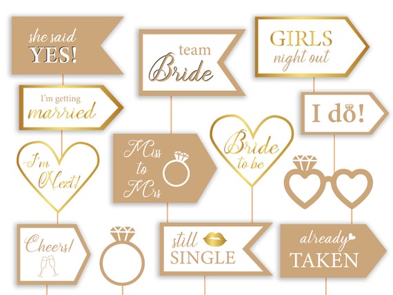 Accessori Photo Booth Addio Al Nubilato - 23 Pezzi In Oro Rosa Per Festa Sposa, Selfie E Decorazioni - Foto 13