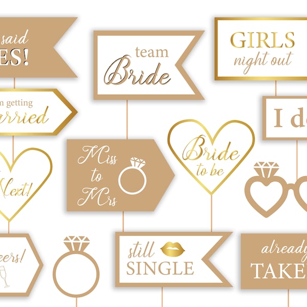 Bachelorette photo booth props Bachelorette Props Bridal Shower photo booth props Bachelorette neutral decor Hen party decor