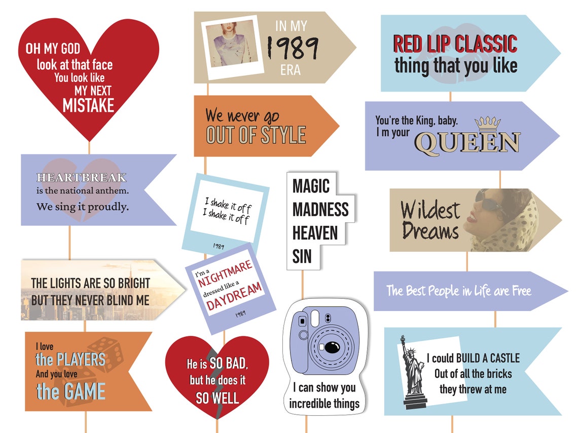 Taylor Swift Party Decorations Bundle Taylor Swift 1989 Era Etsy