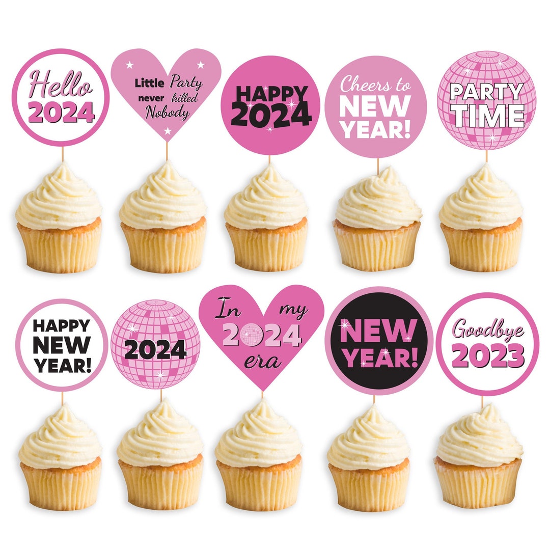 New Year 2024 Cupcake Toppers, in My 2024 Era, Taylor Swift Inspired