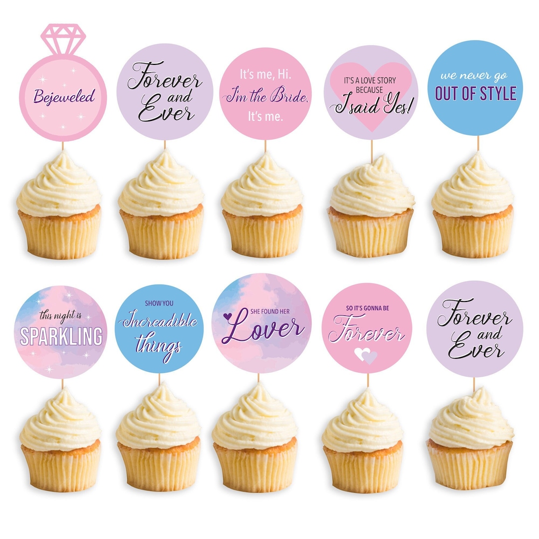 Printable Taylor Swift Bachelorette Party Cupcake Toppers She Etsy