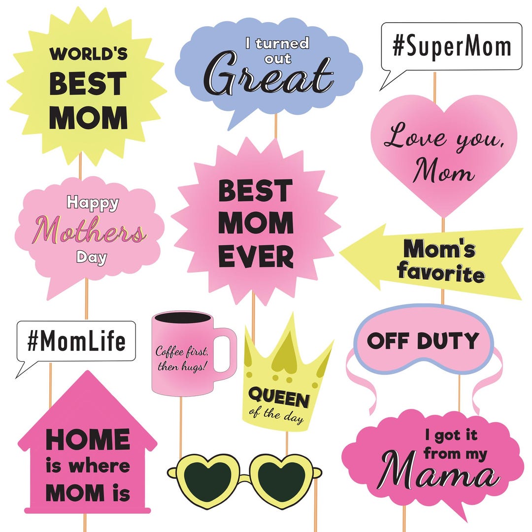 Mother's Day Photo Booth Props Printable Mothers Day Decor DIY Fun ...