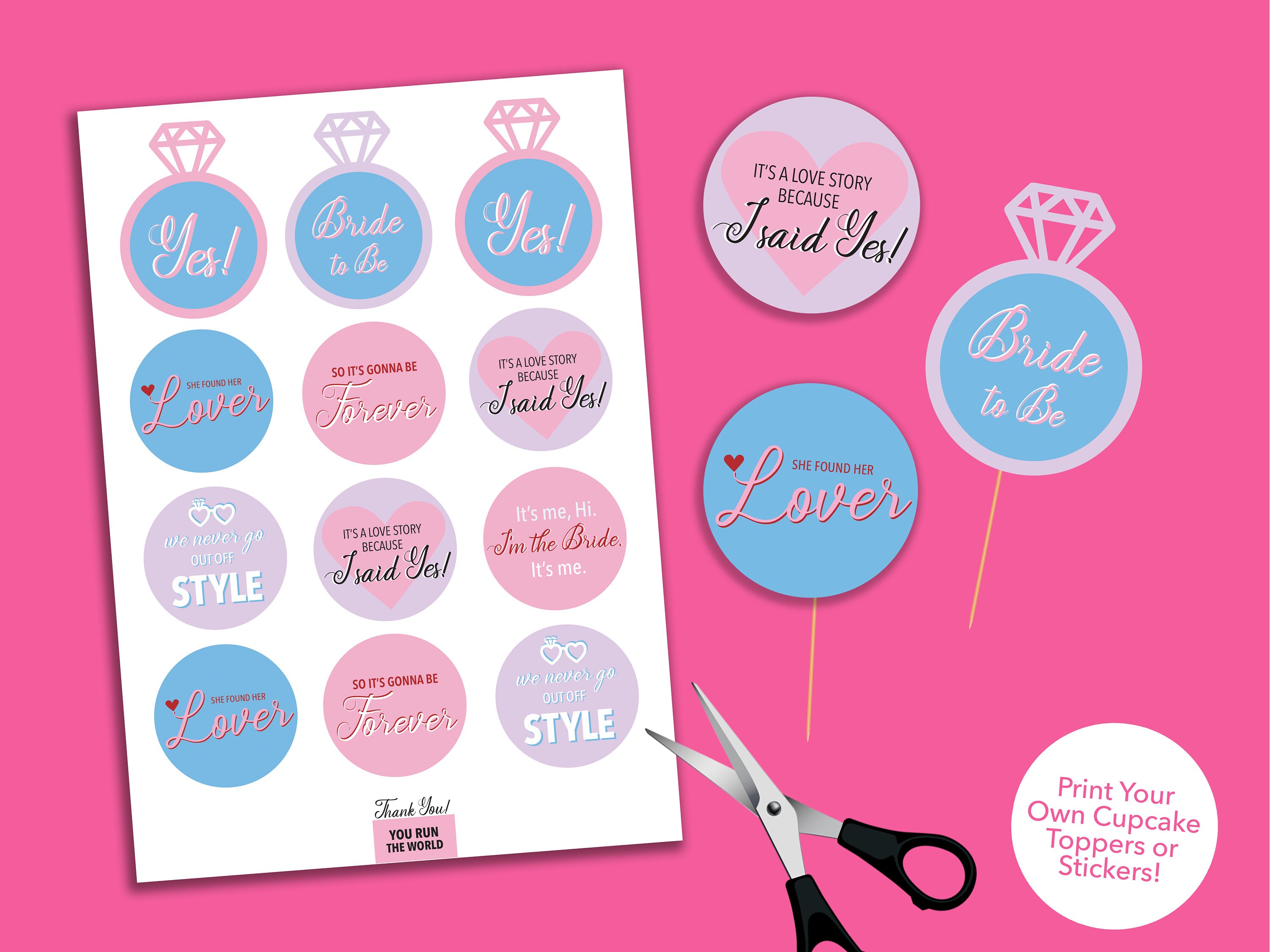 Taylor Swift Bachelorette Party Cupcake Toppers Taylor Swift Cupcake