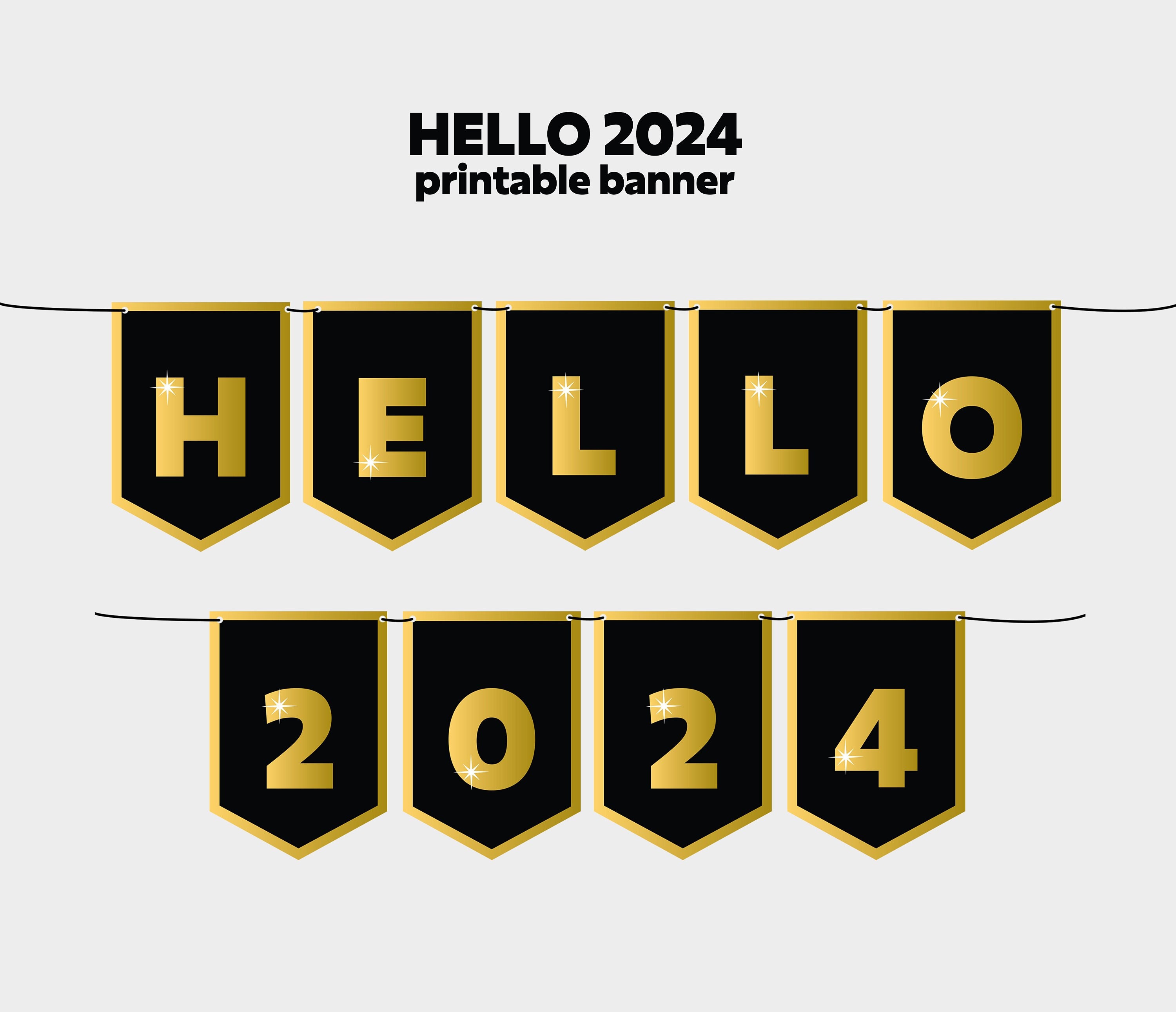 Happy New Year Banner NYE Decorations 2024 Garland New Years Eve Party  Decorations Gold New Year's Party at Home Family Night 