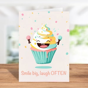 Download istantaneo Biglietto d'auguri divertente per cupcake, Biglietto d'auguri digitale, Biglietto per cupcake, Biglietto d'auguri, Cupcake