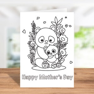 Download instantâneo de cartão para colorir, cartão digital, cartão para colorir - Feliz Dia das Mães