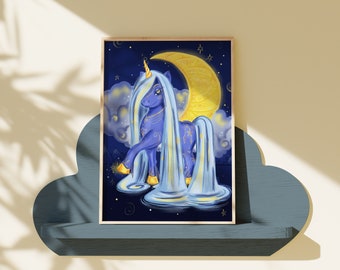 NURSERY prints and WALL ART,  Nursery Decor and instant download  Print, Night Dream Pony, Playroom Decor, New Born Gift