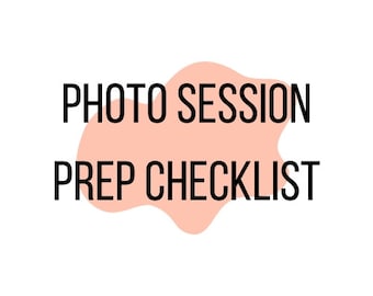 Photo Session Preparation Checklist | Photographer&#39;s Pre Shoot Checklist Templates | Digital Photography Session Checklist | Photoshoot Prep